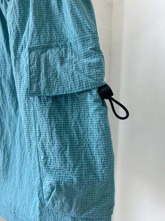 Dark Checkered Drawstring Mini Skirt