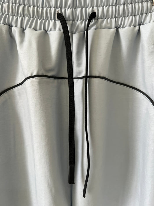 Blue Highrise Cargo Pants