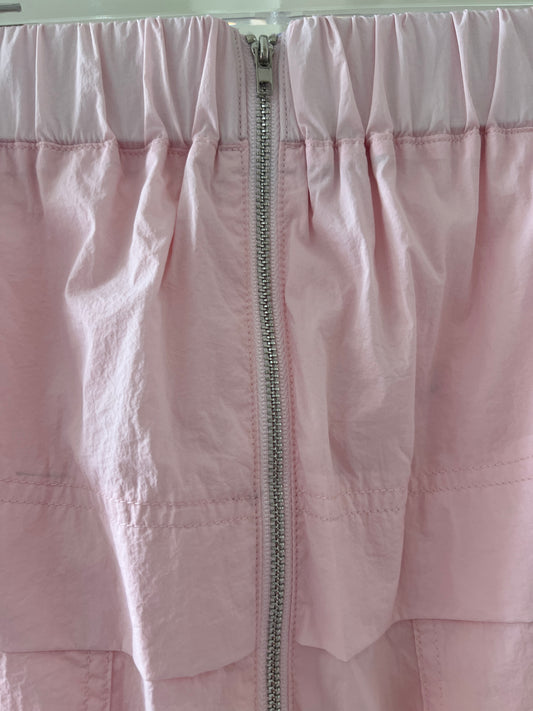 Pink strapless utility jumpsuit