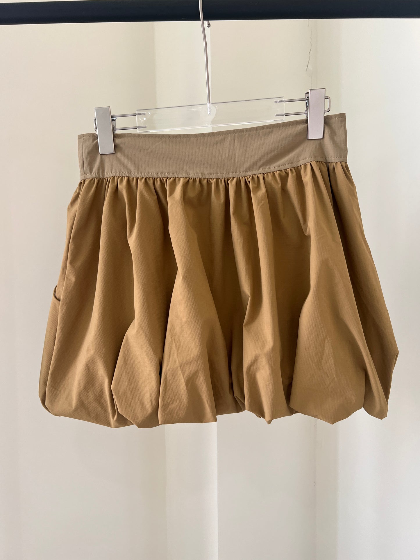 Drop-Waist Bubble Mini Skirt