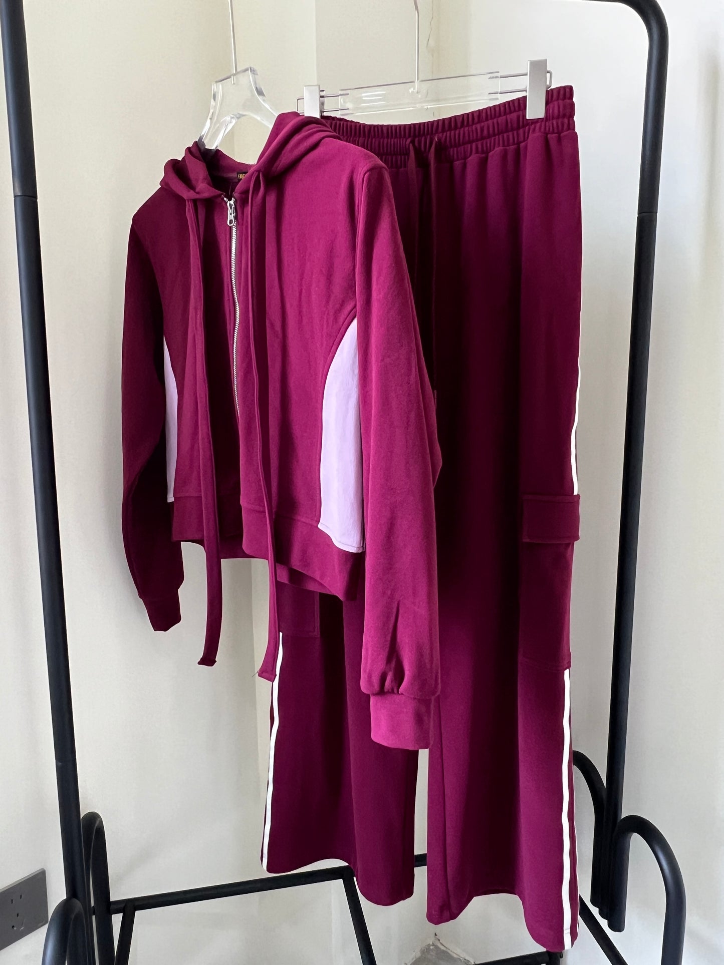 Color-Blocked Hooded Zip-Up Sweatshirt