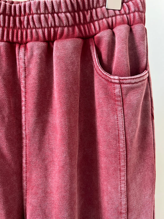 Women's Wide-Leg Washed Fabric Pants