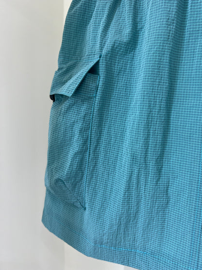 Dark Checkered  Drawstring Mini Skirt