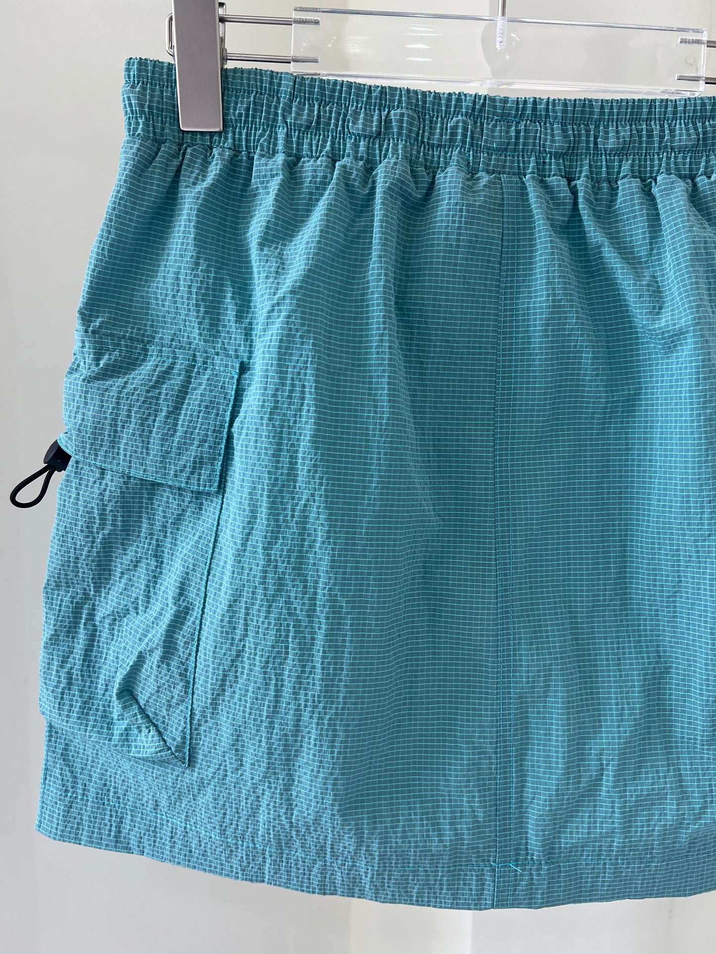 Dark Checkered  Drawstring Mini Skirt