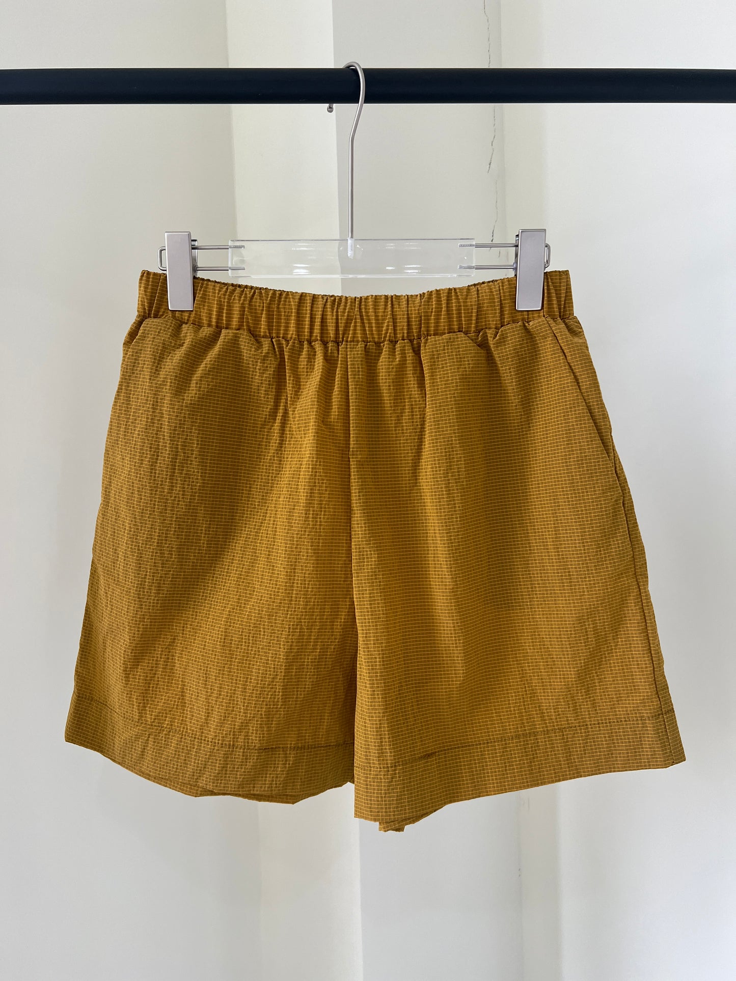 Brown Yellow  Checkered Shorts
