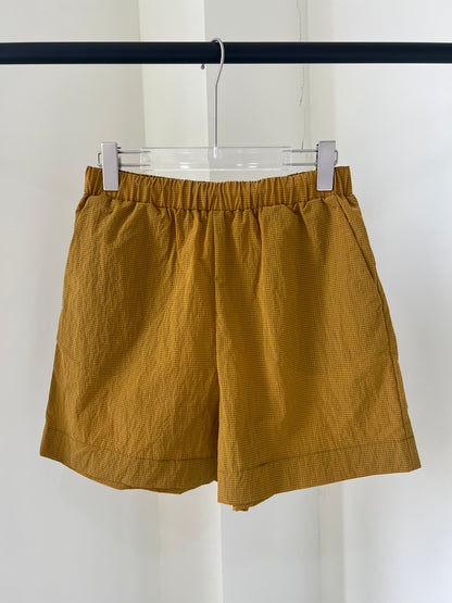 Brown Yellow  Checkered Shorts