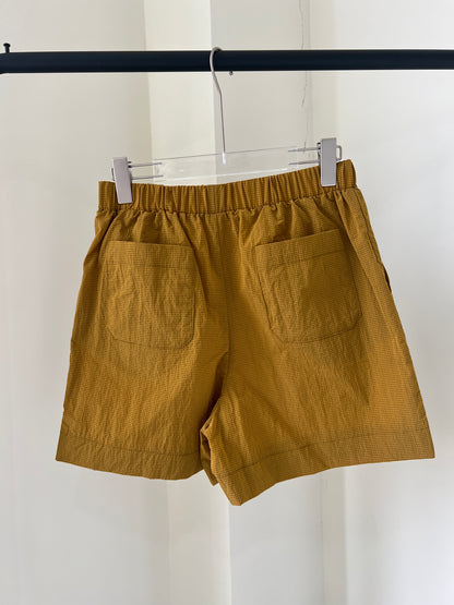 Brown Yellow  Checkered Shorts