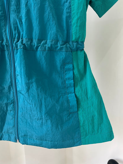 Color-Block Mid-Length  Short-Sleeve Jacket