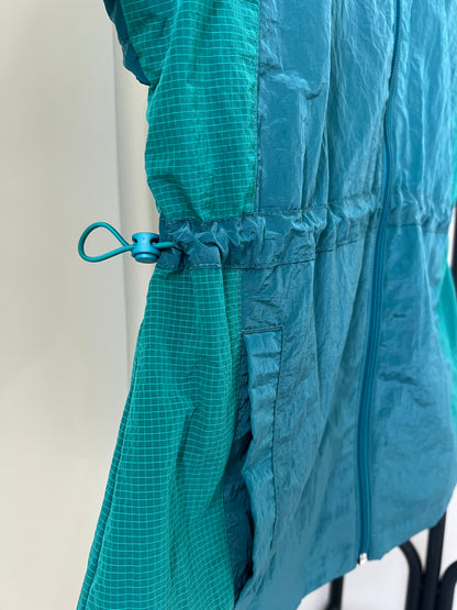 Color-Block Mid-Length  Short-Sleeve Jacket