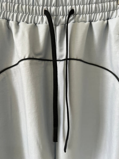 Blue Highrise Cargo Pants