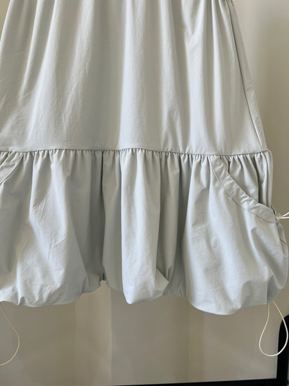 Pleated  Drawstring Dress