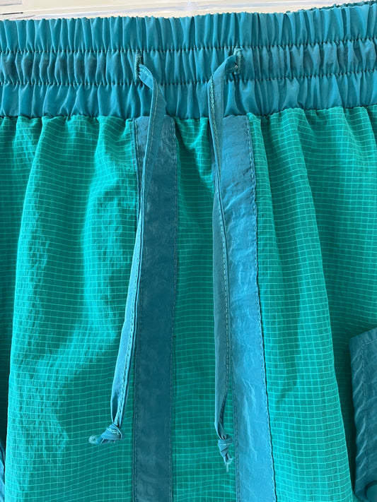 Dark Checkered  Color-Block Maxi Skirt