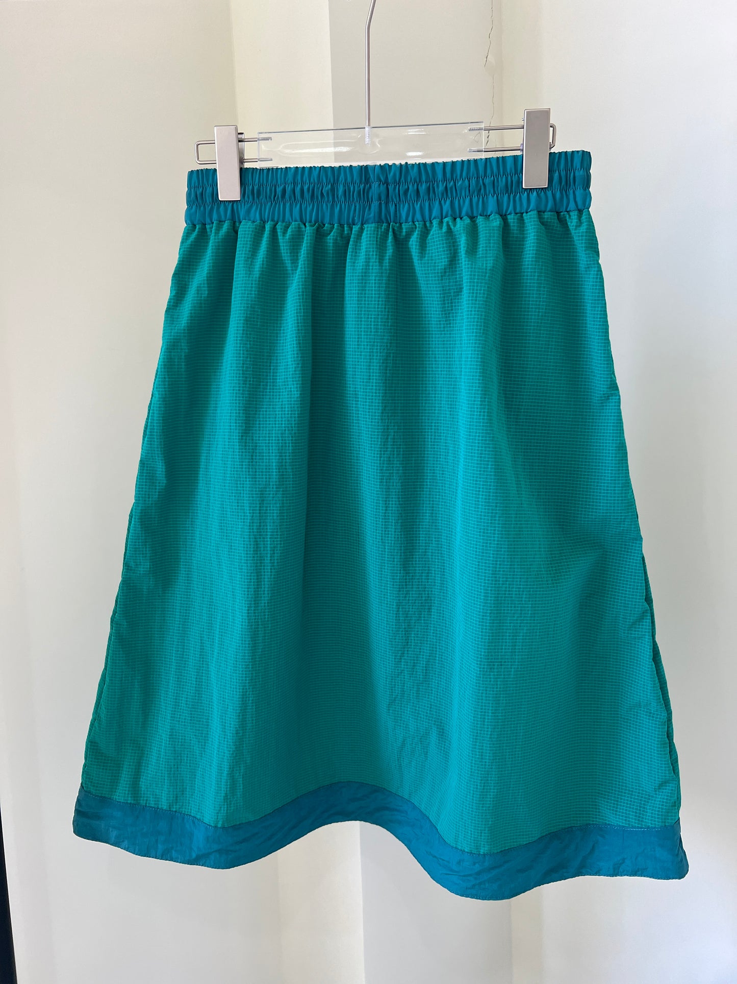 Dark Checkered  Color-Block Maxi Skirt