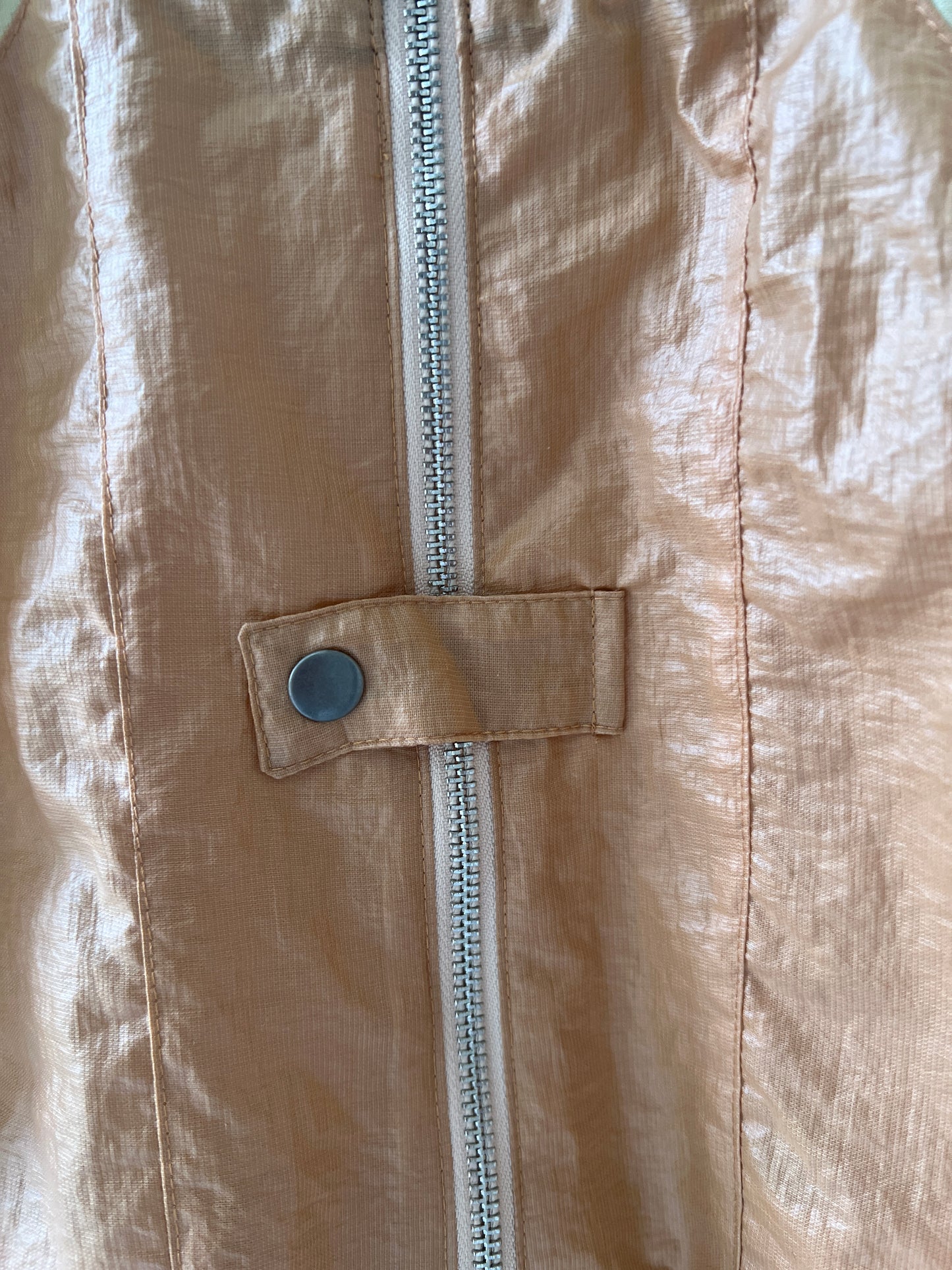 Paneled zip-up shirt