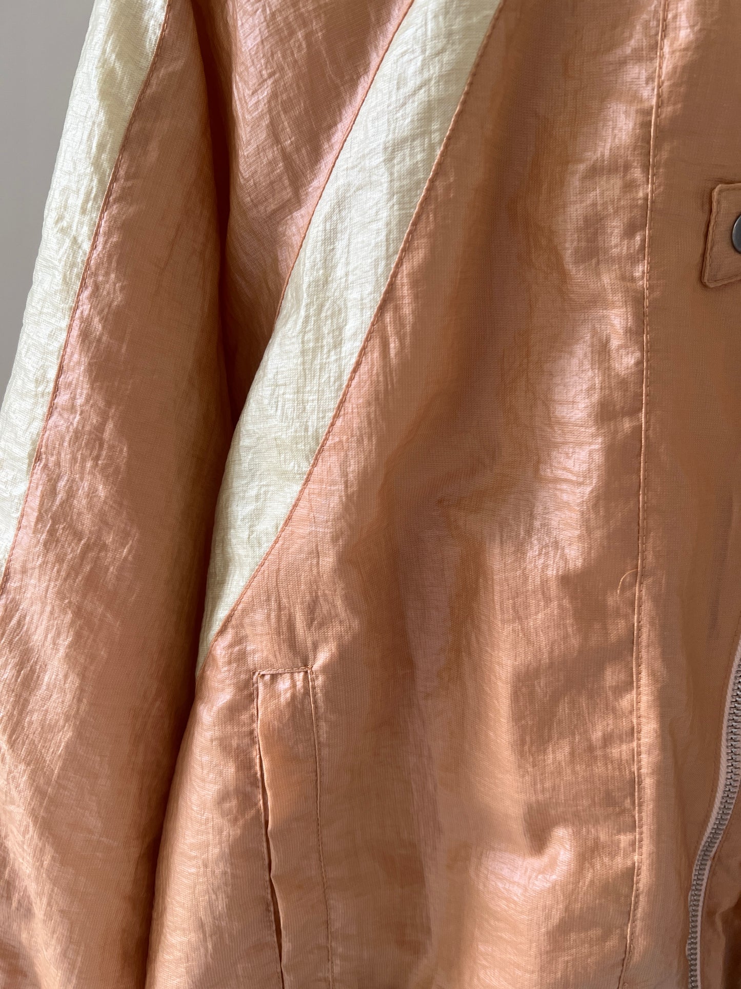 Paneled zip-up shirt