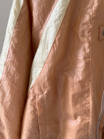 Paneled zip-up shirt