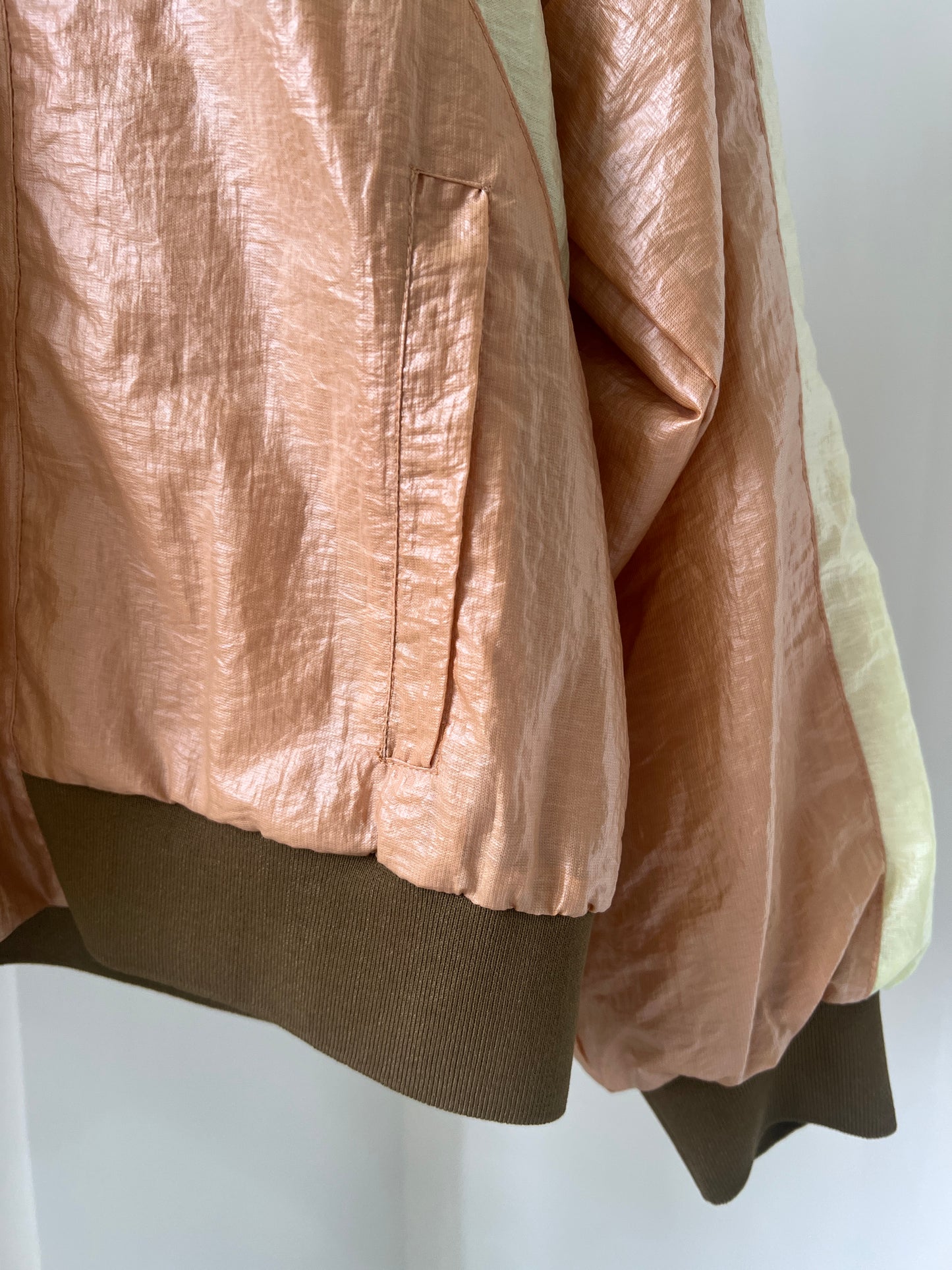 Paneled zip-up shirt