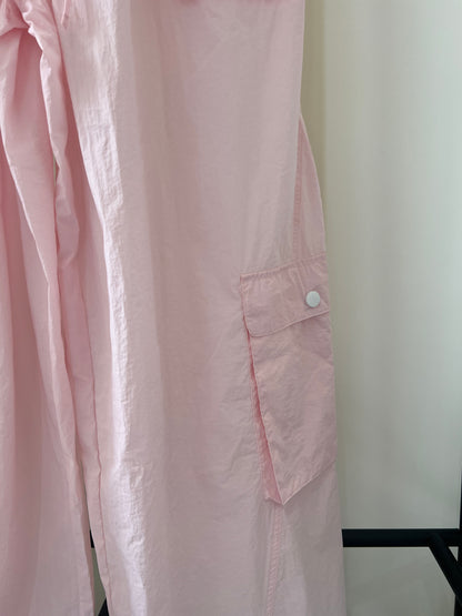 Pink strapless  utility jumpsuit