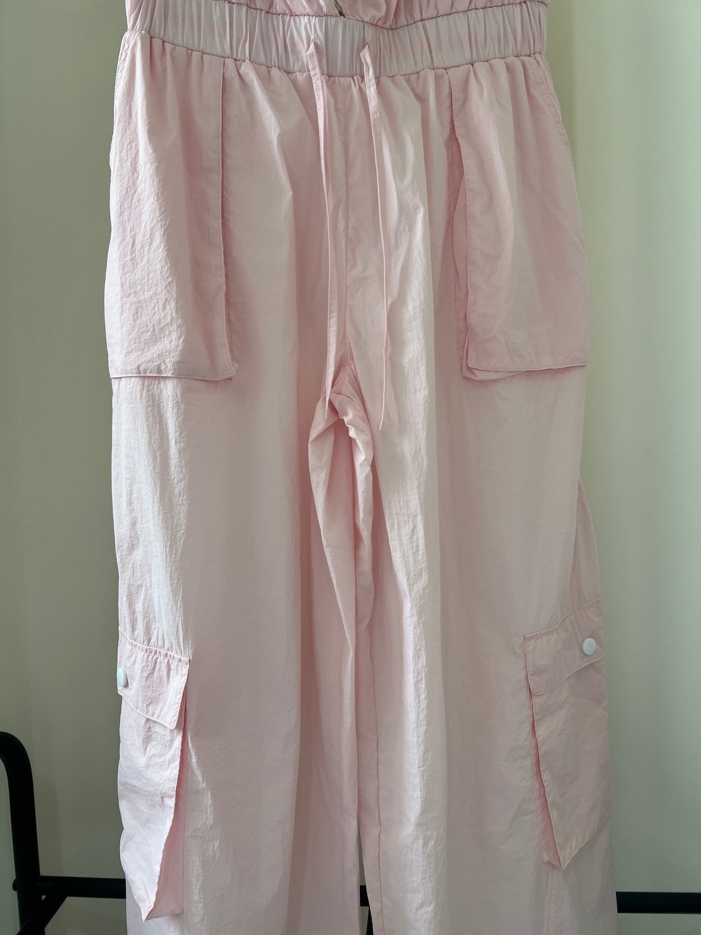 Pink strapless  utility jumpsuit