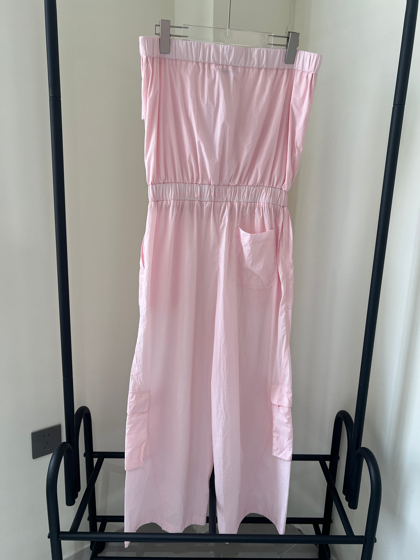 Pink strapless  utility jumpsuit