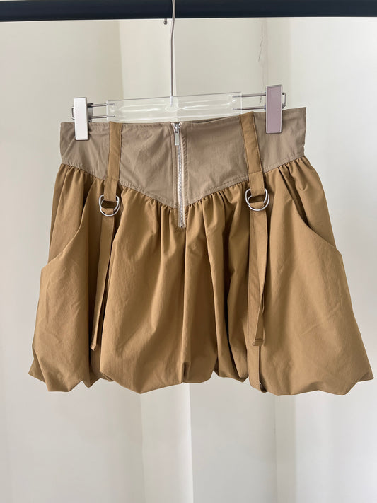 Drop-Waist Bubble Mini Skirt