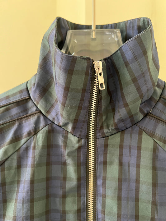 Plaid Wide-Sleeve Zip Top