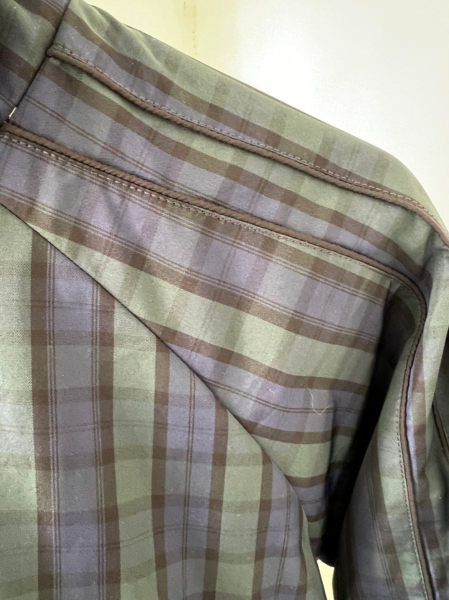 Plaid Wide-Sleeve Zip Top