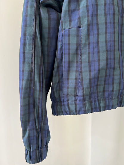 Plaid Wide-Sleeve Zip Top