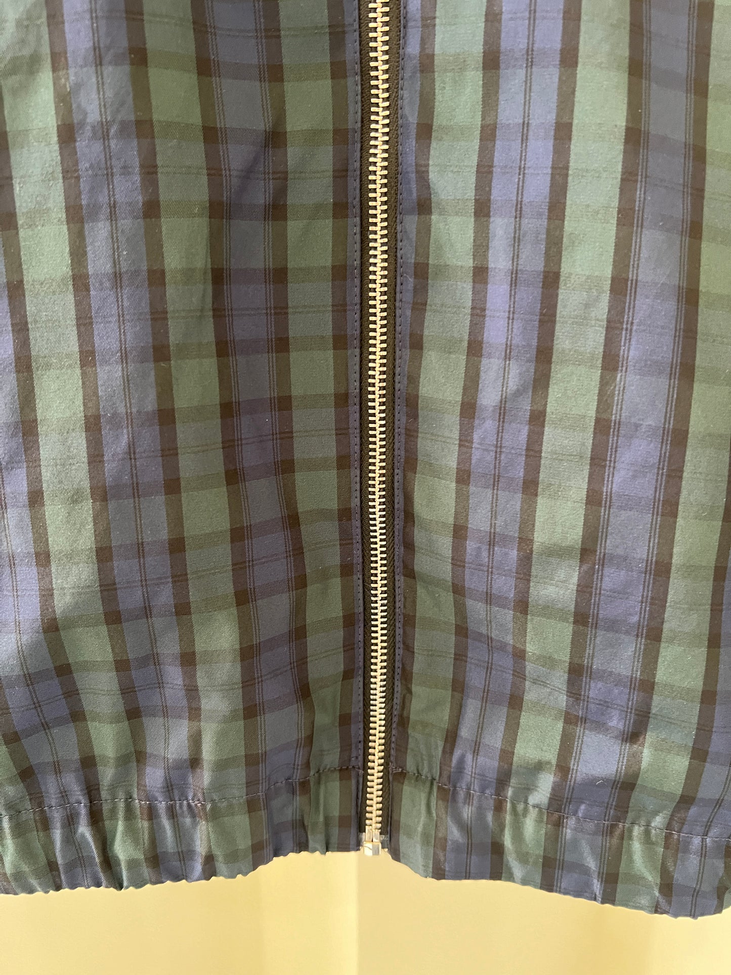 Plaid Wide-Sleeve Zip Top