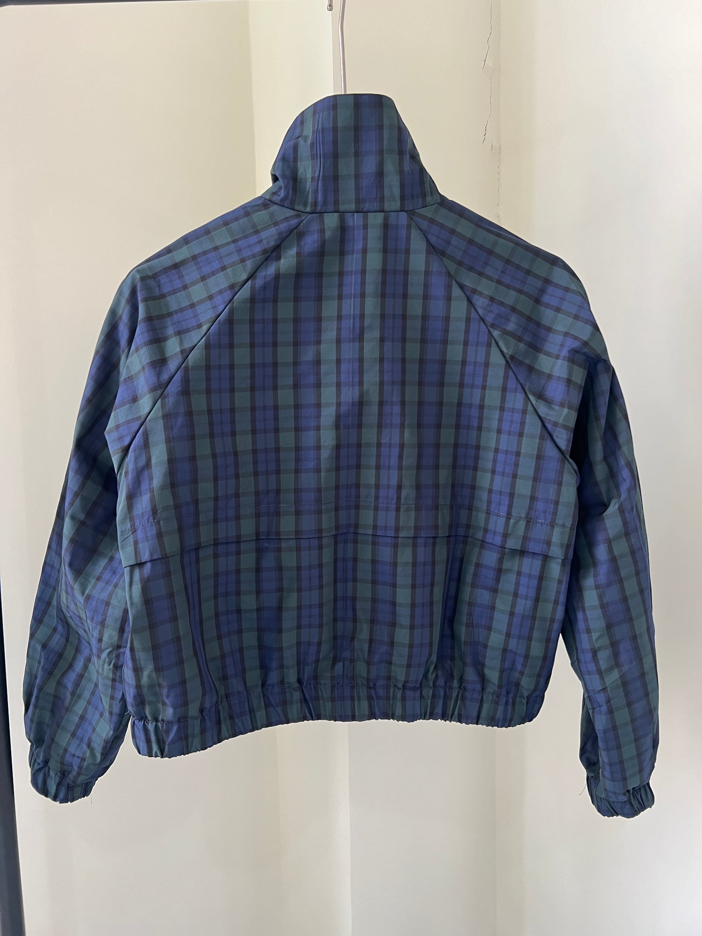 Plaid Wide-Sleeve Zip Top