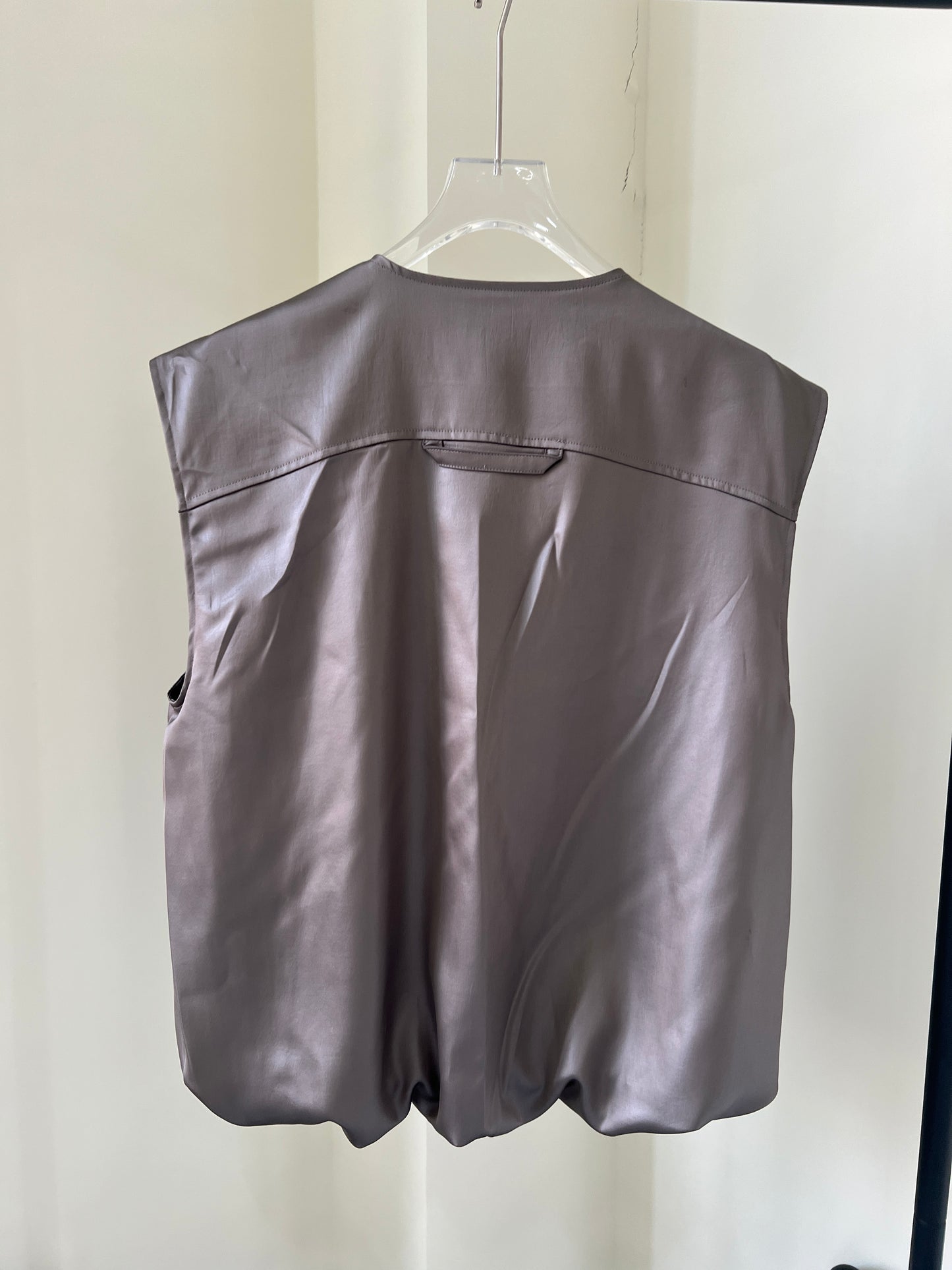 Gray Acetate Casual Vest