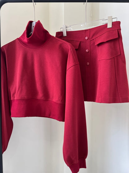 Cropped Mockneck Sweatshirt