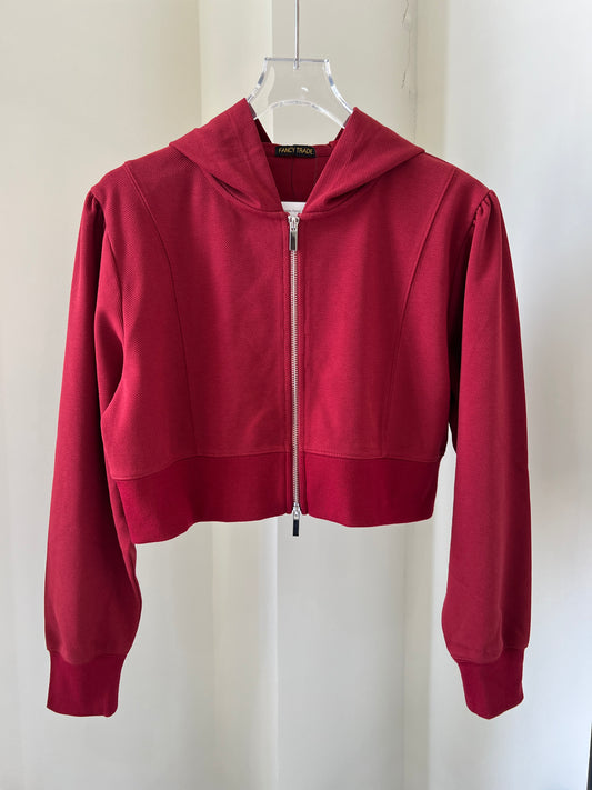 Stitch Crop Hood Zip up