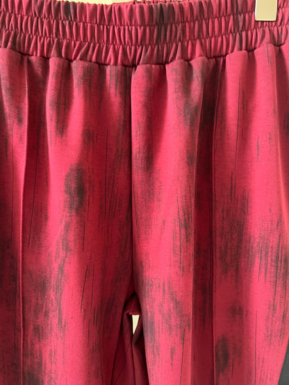 Red Color-Blocked Lounge Pants