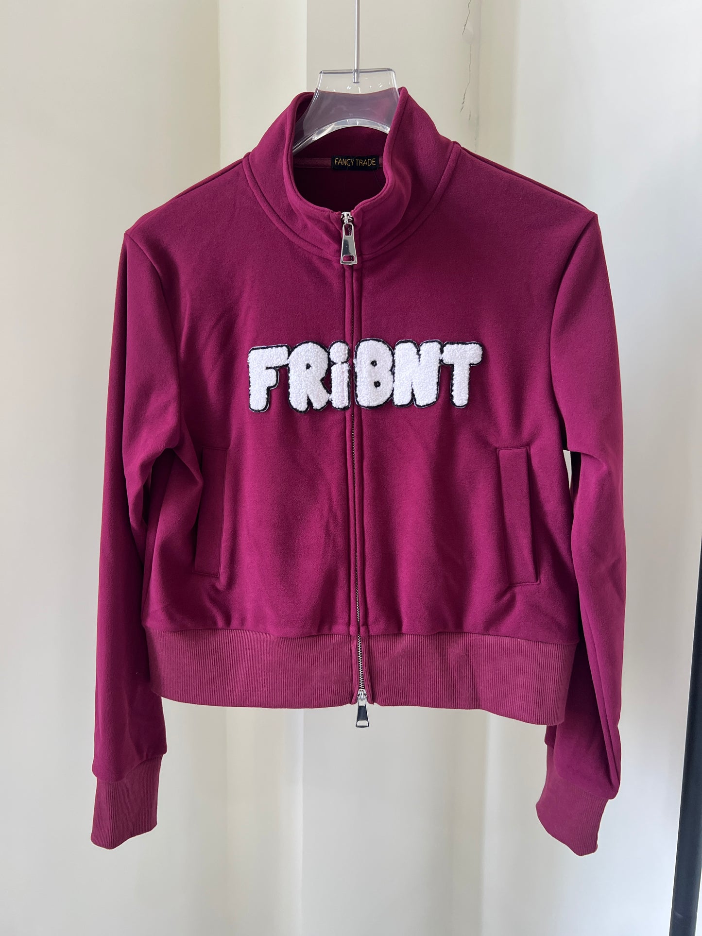 Applique Zip-up Sweatshirt