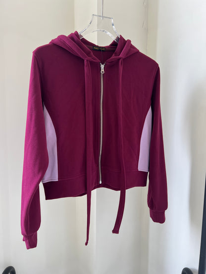 Color-Blocked Hooded Zip-Up Sweatshirt