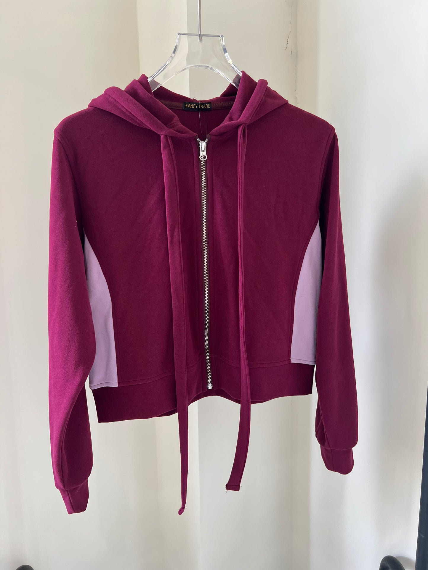 Color-Blocked Hooded Zip-Up Sweatshirt