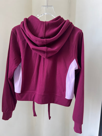 Color-Blocked Hooded Zip-Up Sweatshirt