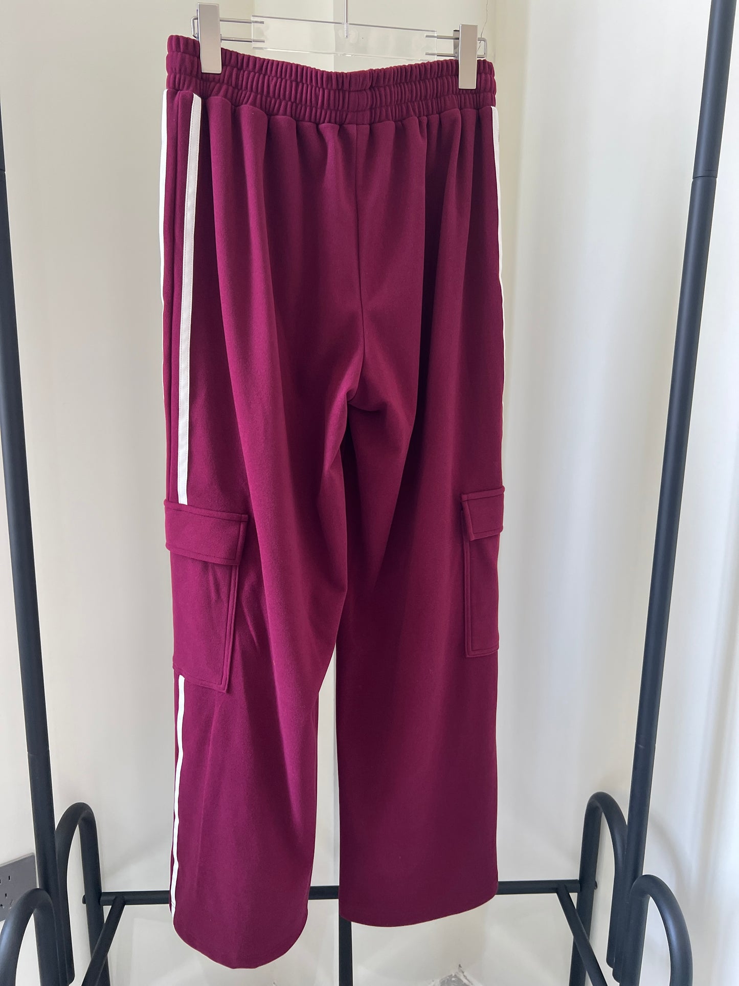 Women Casual Color Block Striped Drawstring Waist Cargo Long Pants