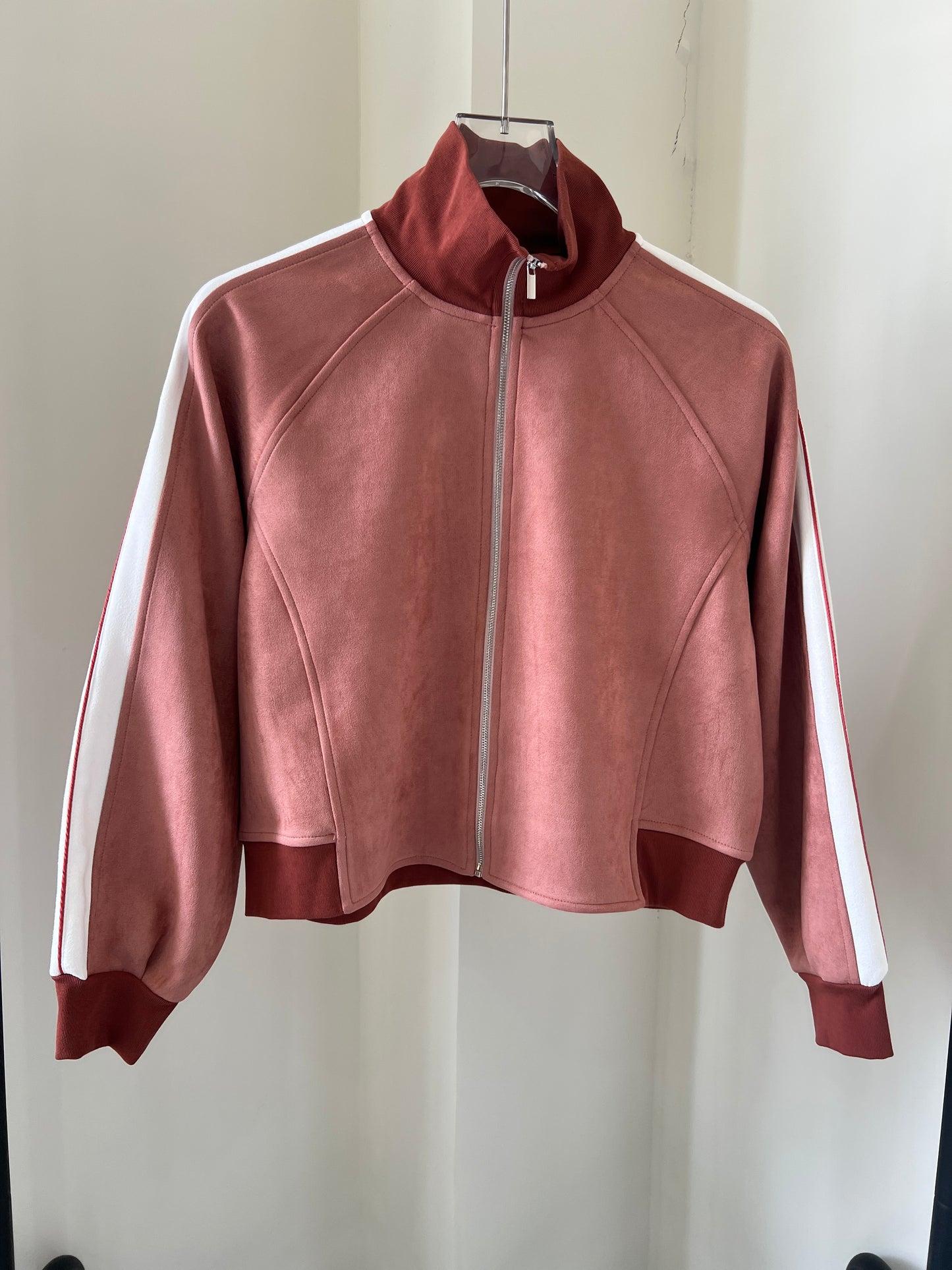 Suede Contrast-Color Top