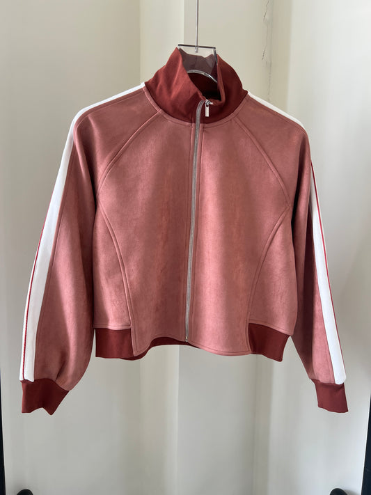 Suede Contrast-Color Top