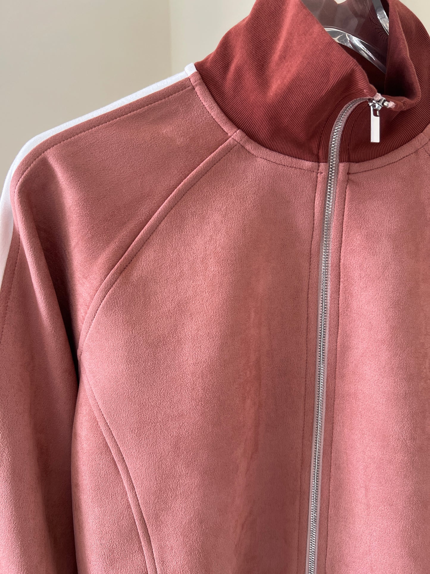 Suede Contrast-Color Top