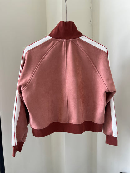 Suede Contrast-Color Top