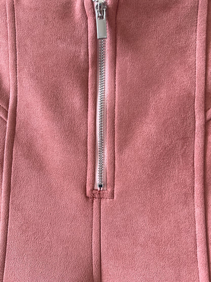 Suede Contrast-Color Wide-Leg Pants