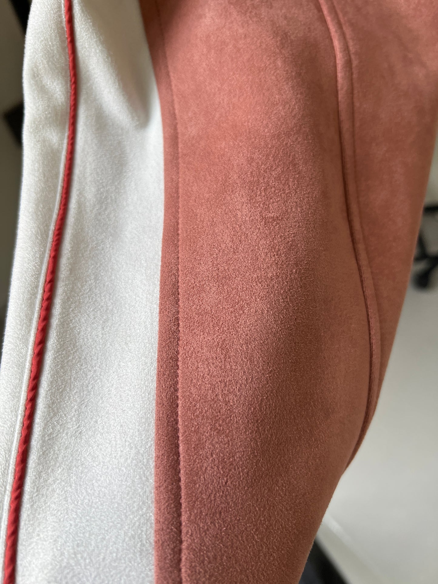 Suede Contrast-Color Wide-Leg Pants