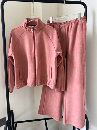 Suede Piped Long Pants