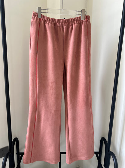 Suede Piped Long Pants