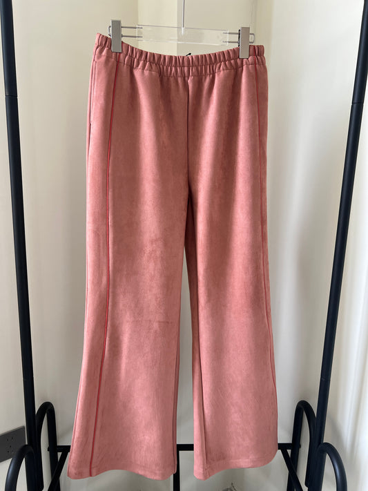 Suede Piped Long Pants