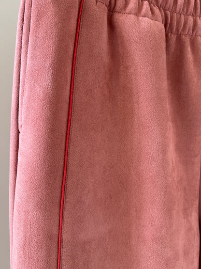 Suede Piped Long Pants