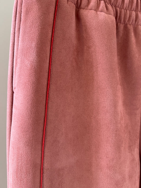 Suede Piped Long Pants